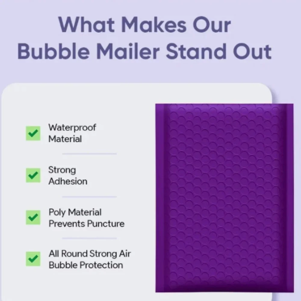 Poly Bubble Mailers, 100-Pack Self-Seal Padded‎ 8x12